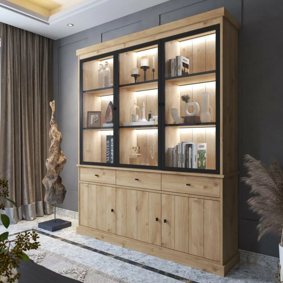 Vitrinekast CASTELLO B182 Lichte Eik