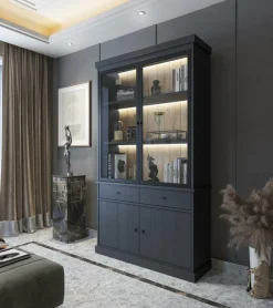 Vitrinekast CASTELLO B124 Zwarte Eik