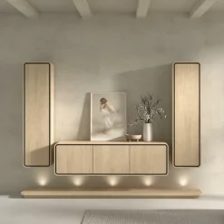 Vloerbord NESTOR Incl. LED Eik/Zwart B261