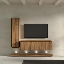 Vloerbord NESTOR Incl. LED Walnoot/Zwart B213