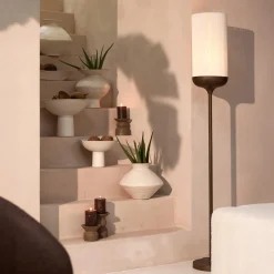 Vloerlamp DANIA Bruin/Creme