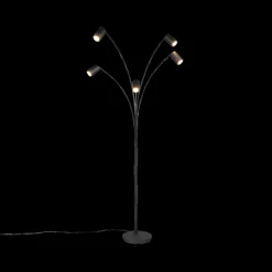 Vloerlamp MARLEY 5Del. Met. Zwart
