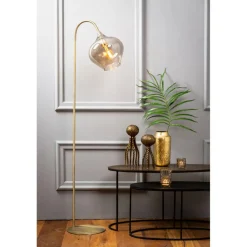 Vloerlamp RAKEL Ant. Brons/Glas Smoke