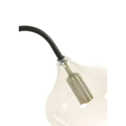 Vloerlamp RAKEL Mat Zwart/Glas Smoke