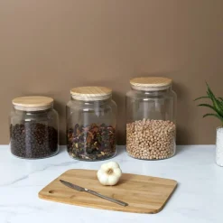 Voorraadbokaal EMMEK 2.4l Glas/Hout