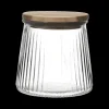Voorraadpot ACARA Ribbel Glas/Acacia S