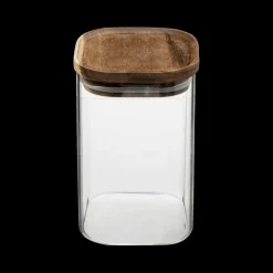 Voorraadpot AZIME Glas/Acacia 1l