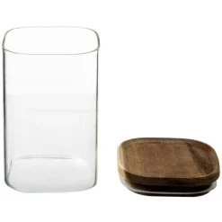 Voorraadpot AZIME Glas/Acacia 1l