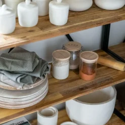 Voorraadpot BJORN Glas Hout 650ml