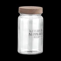 Voorraadpot DOROTA 1L Glas/Hout