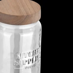 Voorraadpot DOROTA 1L Glas/Hout