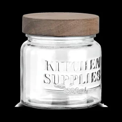 Voorraadpot DOROTA 0.5L Glas/Hout