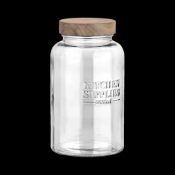 Voorraadpot DOROTA 2L Glas/Hout