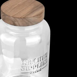 Voorraadpot DOROTA 2L Glas/Hout