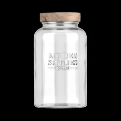 Voorraadpot DOROTA 2L Glas/Hout