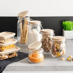 Voorraadpot HOMEMADE 1l Glas/Hout