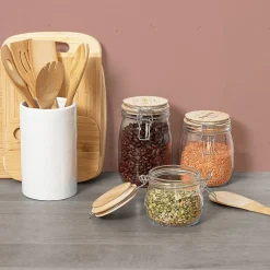 Voorraadpot HOMEMADE 0.75l Glas/Hout