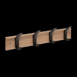 Wandkapstok STANGH 4 Haken Hout/Zwart