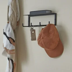 Wandkapstok TRENTON Zwart, B30-H10-D8