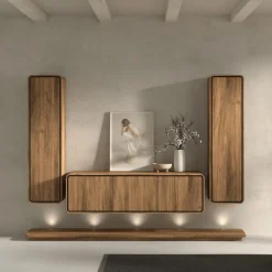 Wandkast NESTOR Walnoot/Zwart B41