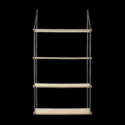 Wandrek EKSERD 4 Niveau's Hout Naturel/Metaal Zwart