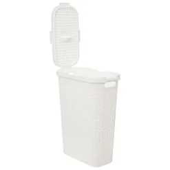 Wasmand CORBIA 40L M/Deksel Wit