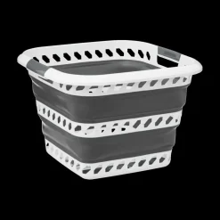 Wasmand LAUNDRIK S Plooibaar Wit/Grijs