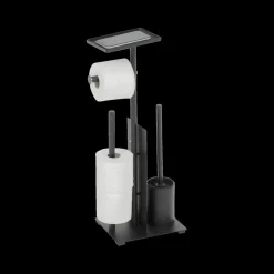 Wc-Borstel/Papier Houder LINZO Met. Zwart
