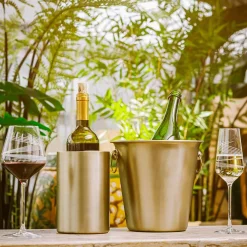 Wijnkoeler PEARLIO Schuin Brushed Goud