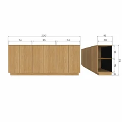 Woood Dressoir ZUMA 6D Eik Fineer B200